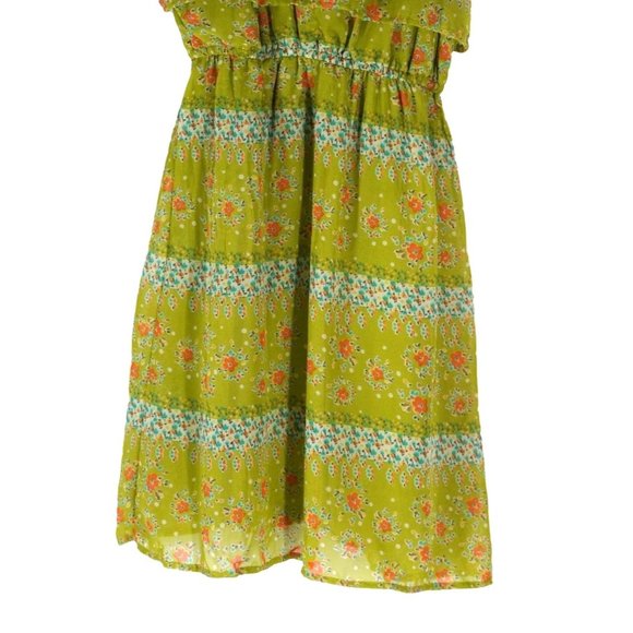 Mossimo Green Floral Sun Dress Size XS Spagetti Straps Mini Above Knee - Picture 5 of 11